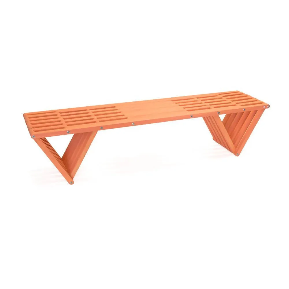 Backless Wood Bench L 72" x W 18" x H 17"