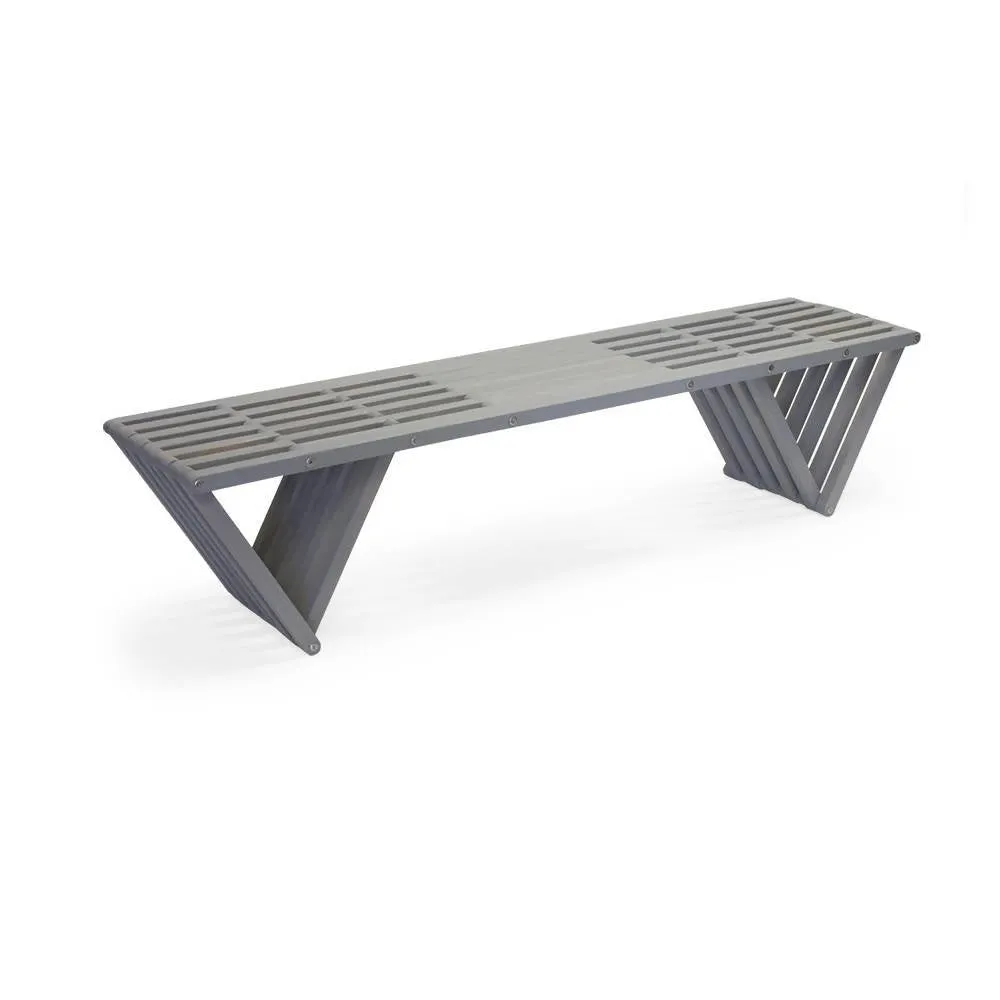 Backless Wood Bench L 72" x W 18" x H 17"