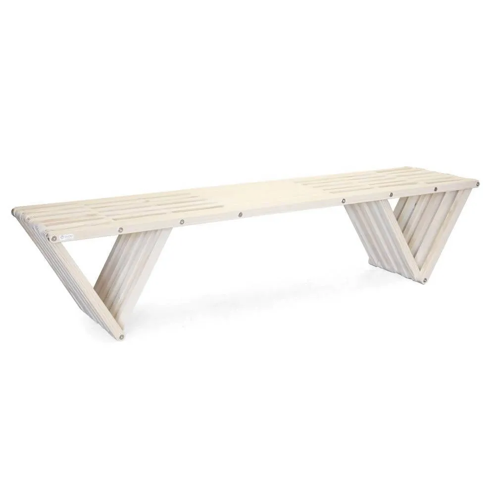 Backless Wood Bench L 72" x W 18" x H 17"