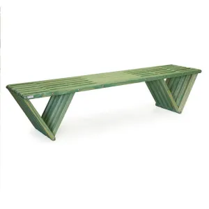 Backless Wood Bench L 72" x W 18" x H 17"
