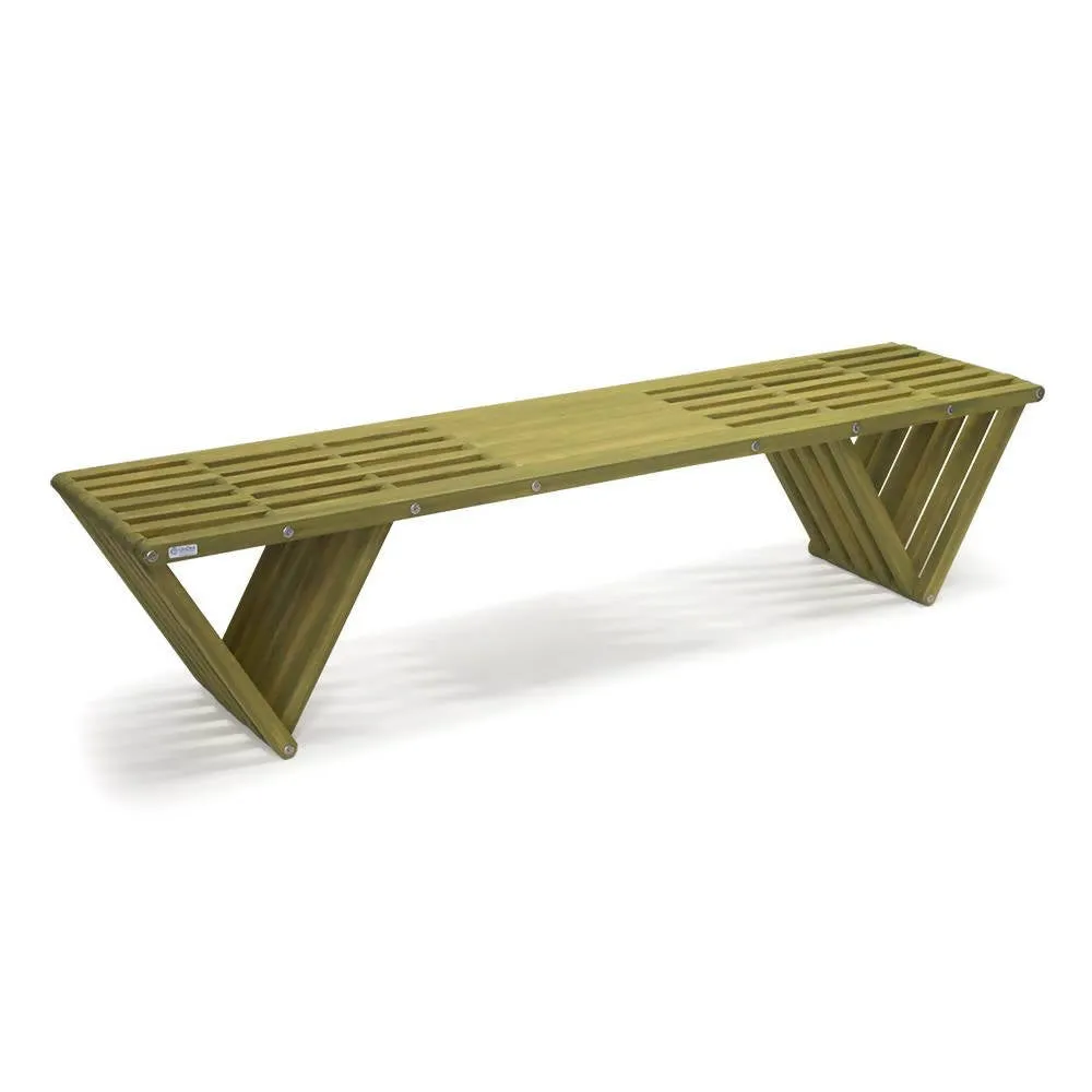 Backless Wood Bench L 72" x W 18" x H 17"