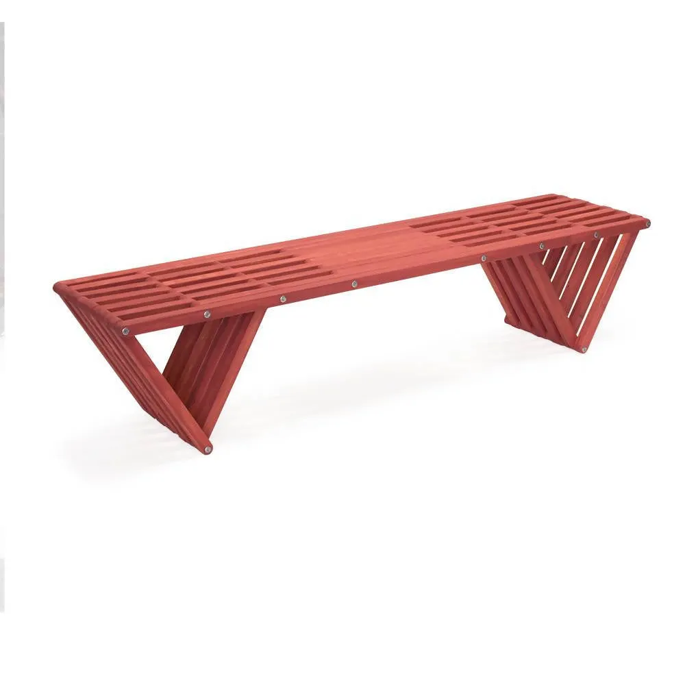 Backless Wood Bench L 72" x W 18" x H 17"
