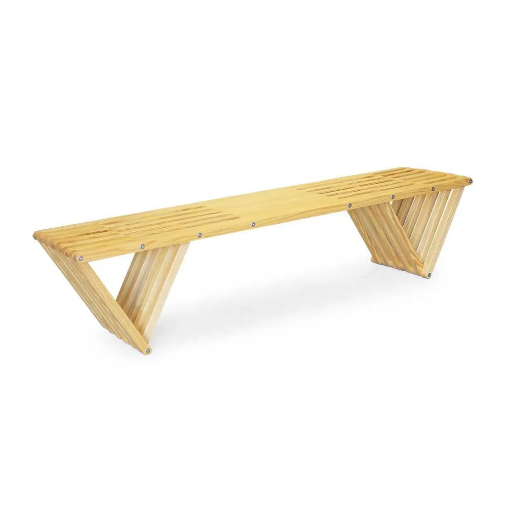 Backless Wood Bench L 72" x W 18" x H 17"