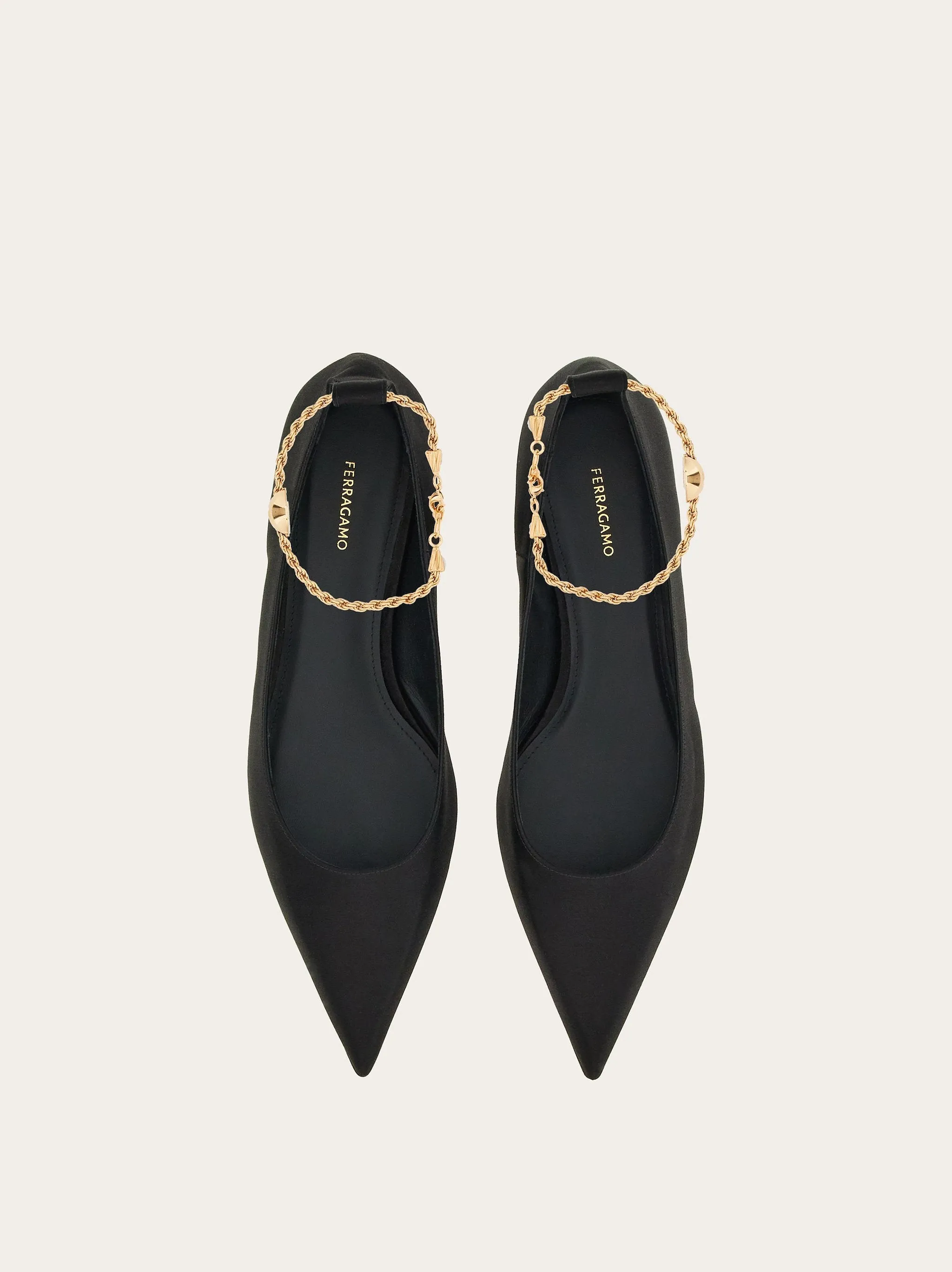 Ballet flat with ankle chain