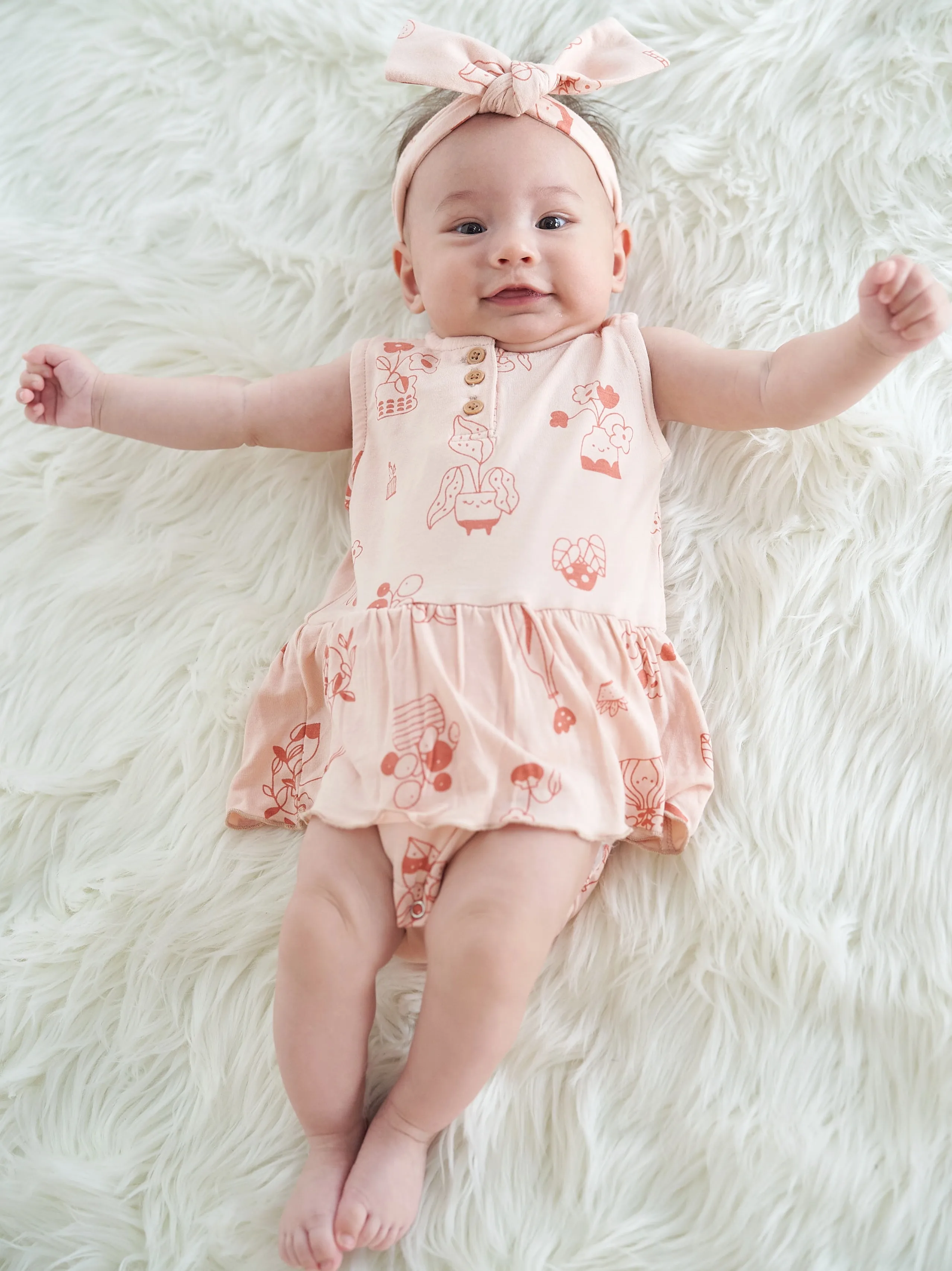 Bamboo Skirt Bodysuit (Plantastic Print)