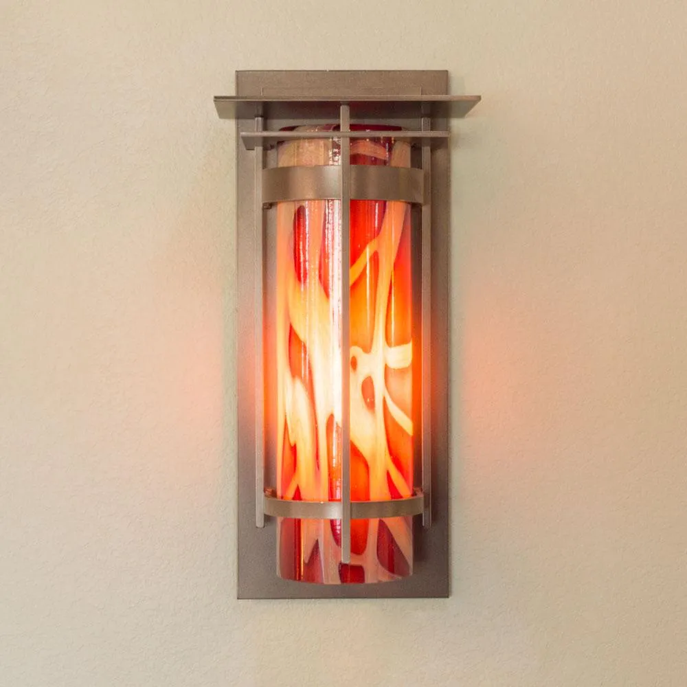 Banded Outdoor Sconce with Top Plate Medium