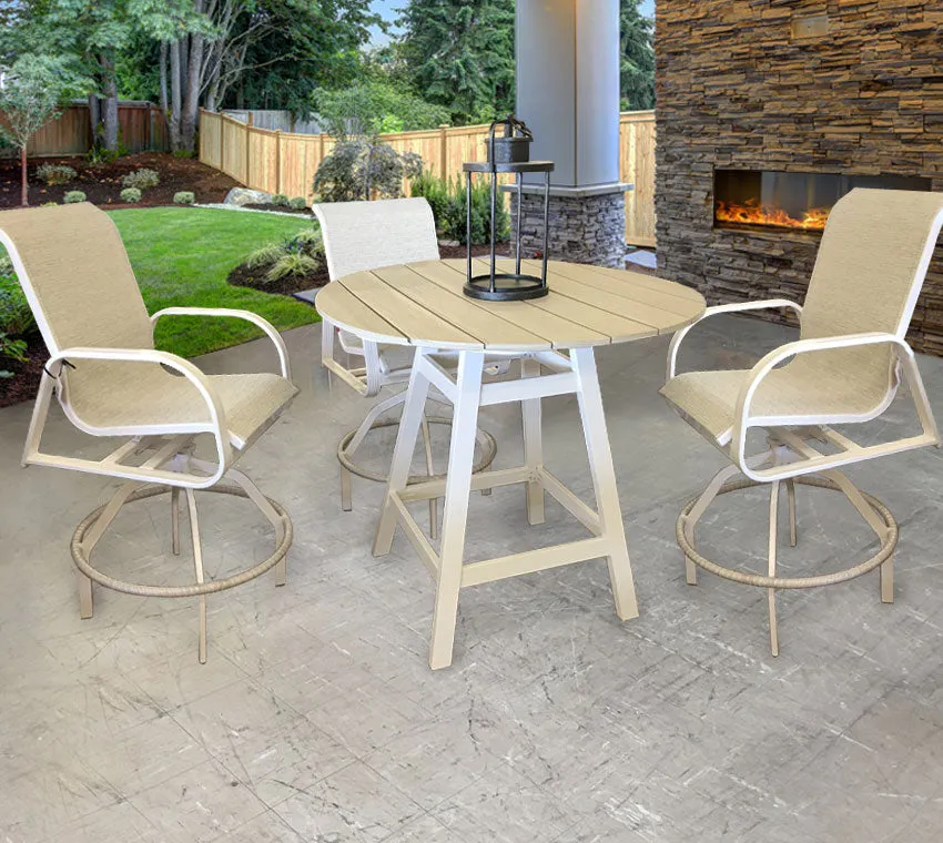 Bar Height Outdoor Table in White