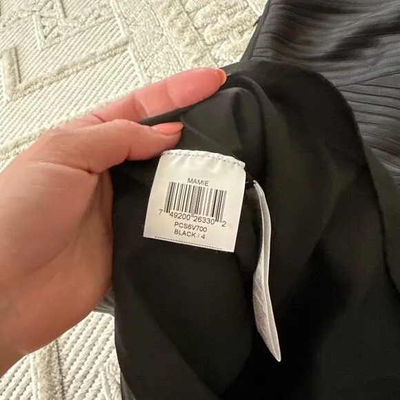 BCBGMAXAZRIA Eden One Shoulder Bodycon Mini Dress Black 4