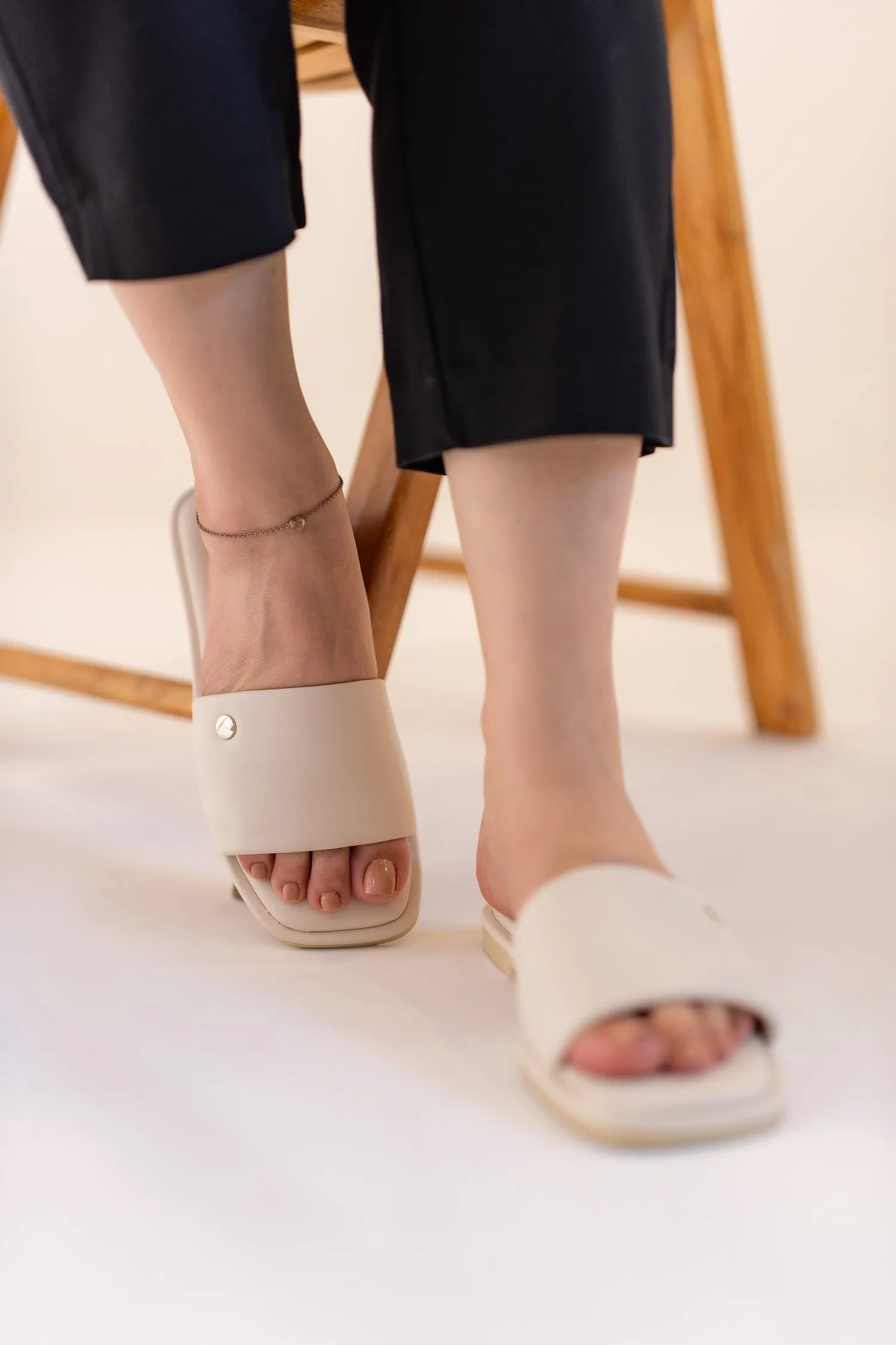 Beige Luxe Flat Slip-Ons