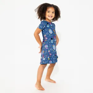 Bellabu Bear Trolls Music Bamboo Girls' Short Sleeve Dress