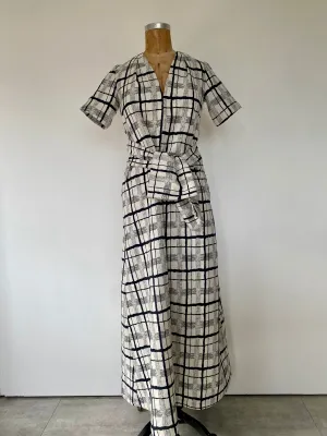 BELTED V NECK JIFFY DRESS