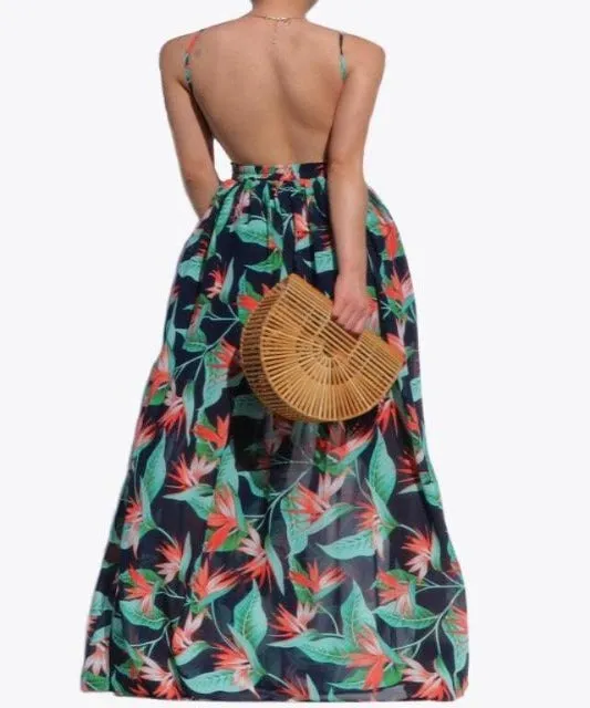 Birds of Paradise Navy Maxi Dress