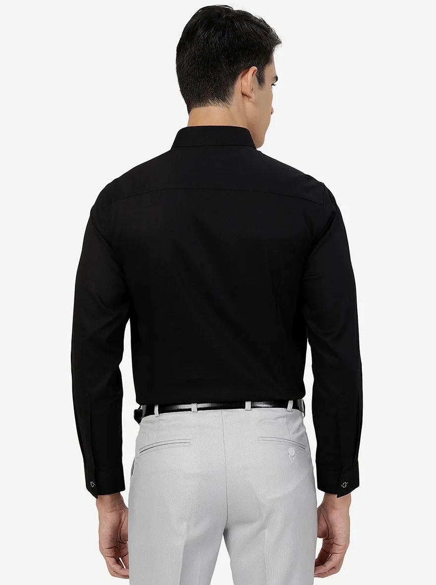 Black Solid Slim Fit Party Wear Shirt | Greenfibre