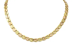 Black Starr and Frost Retro 18 Karat Two-Tone Gold Collar Link Necklace