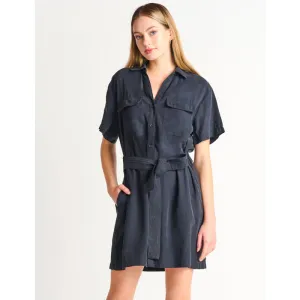 Black Tape Tencel Utility Dress