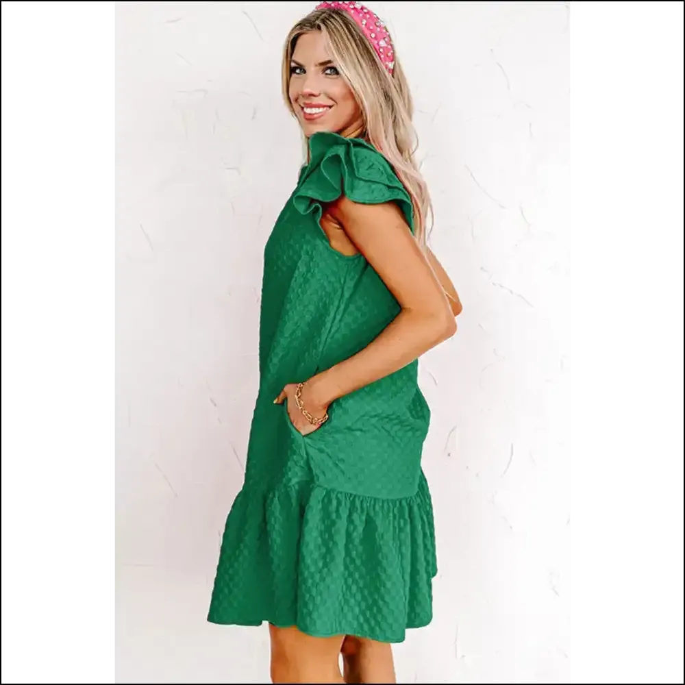 Blackish Green Flutter Dress: Needful Things Made me do it 😈