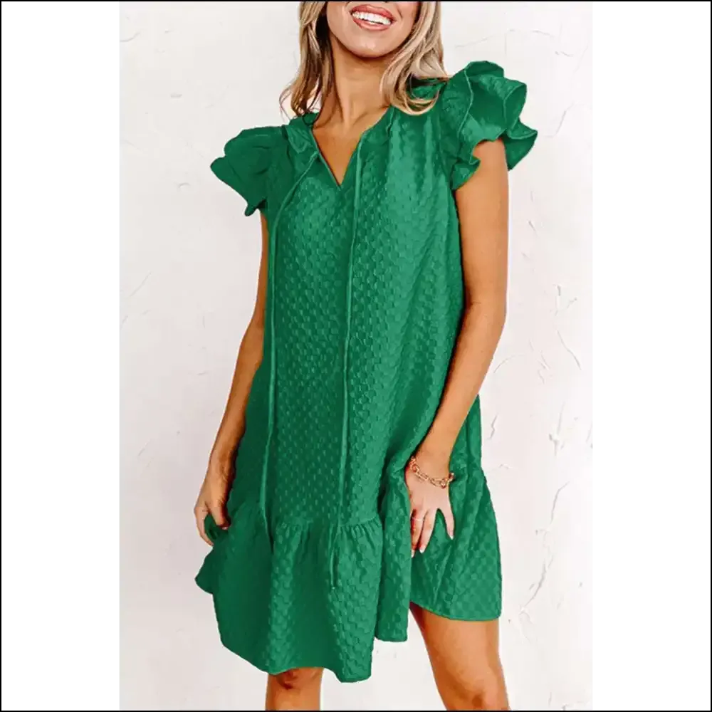 Blackish Green Flutter Dress: Needful Things Made me do it 😈