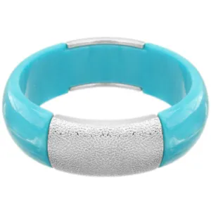 Blue Frosted Resin Bangle Bracelet