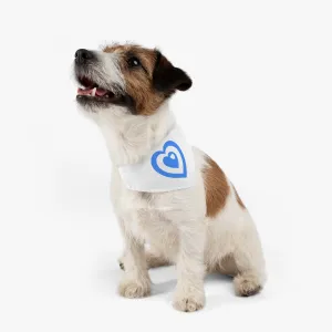 Blue Love Heart Pet Bandana Collar