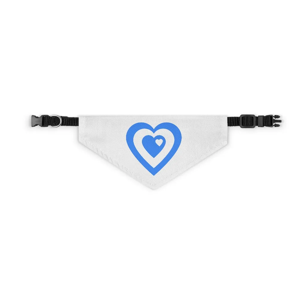Blue Love Heart Pet Bandana Collar