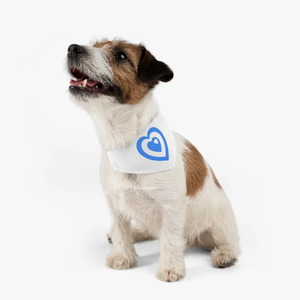 Blue Love Heart Pet Bandana Collar