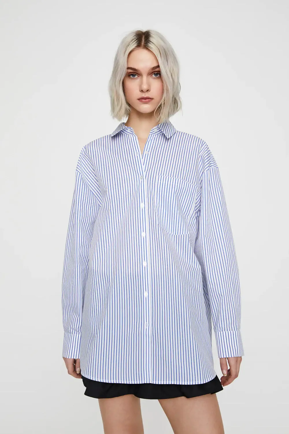 Blue Striped Oversize Shirt