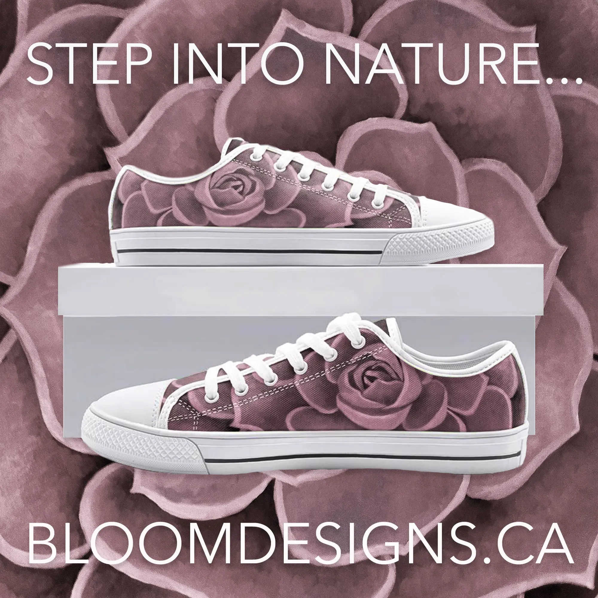 Blush Succulent Low-top Sneakers