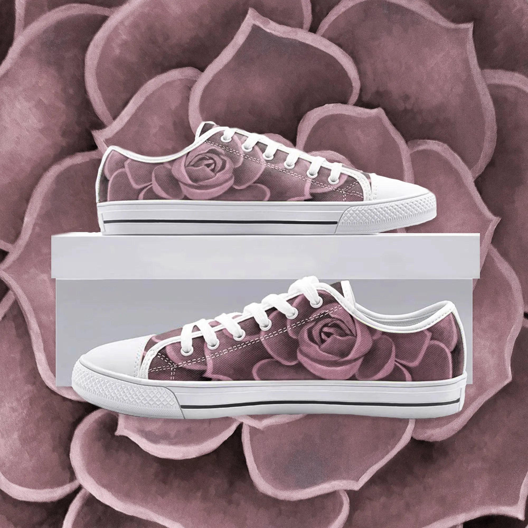 Blush Succulent Low-top Sneakers