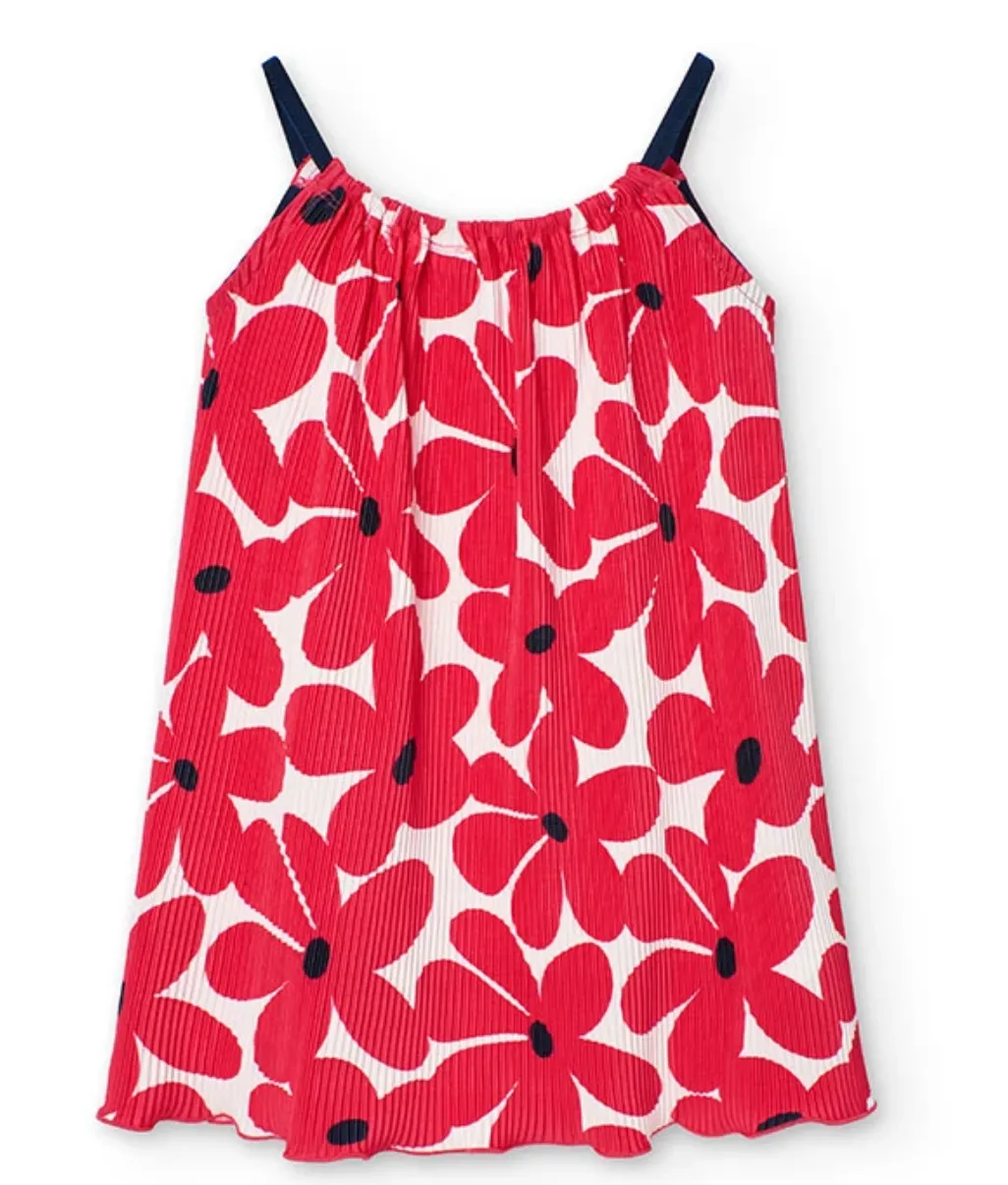 Boboli Allover Red Flower Dress