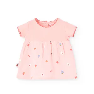Boboli Baby Girls Pink Printed Summer Floral Dress
