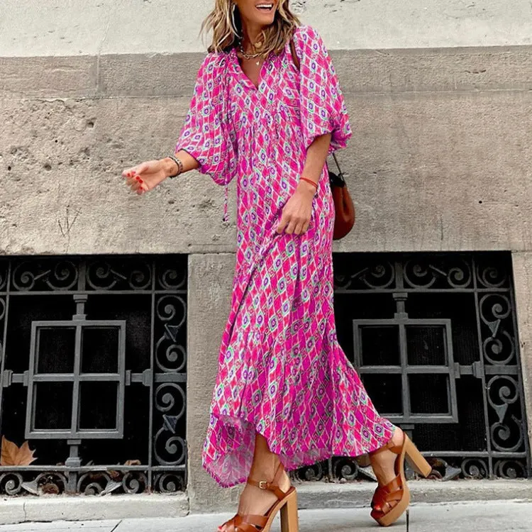 Boho Print Maxi Dress | Lightweight & Flowy | Effortless Style