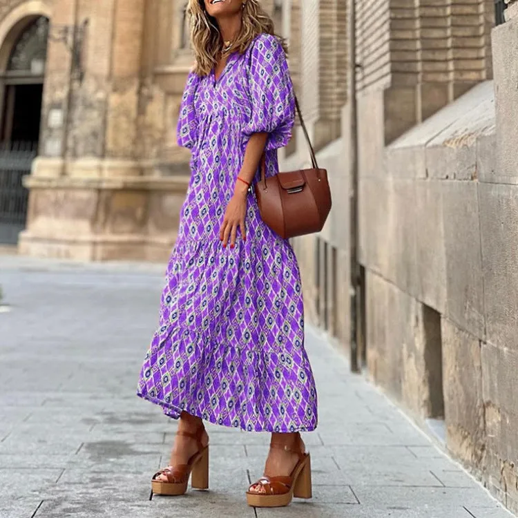 Boho Print Maxi Dress | Lightweight & Flowy | Effortless Style