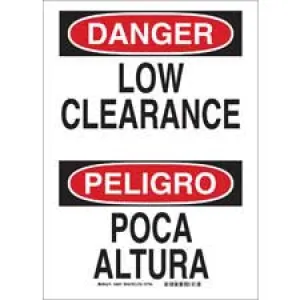 Brady Bilingual DANGER Low Clearance Sign/ Buy online