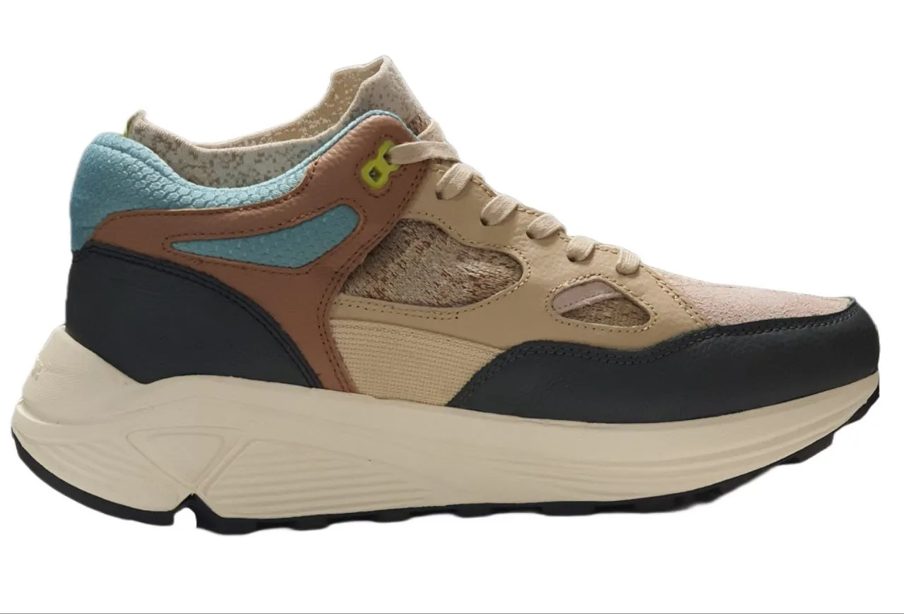 BRANDBLACK Men's Beige Colorblock Aura High Top Lace Up Sneakers #421BB 10 NWB