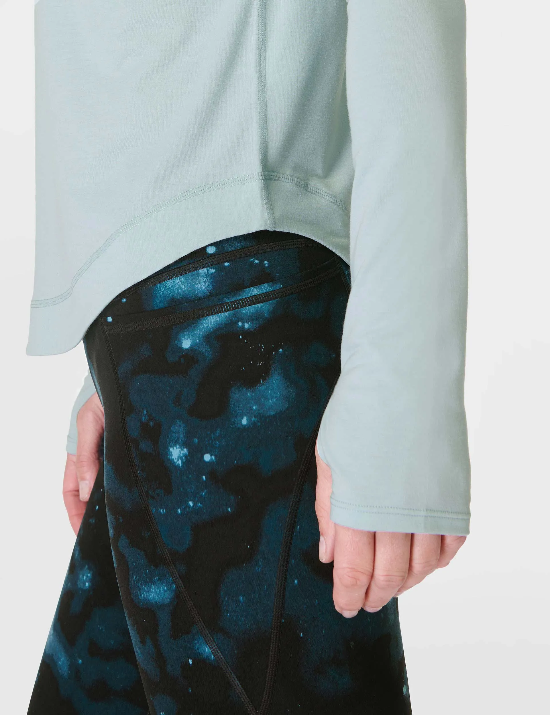 Breathe Easy Running Long Sleeve Top - Muted Teal Blue