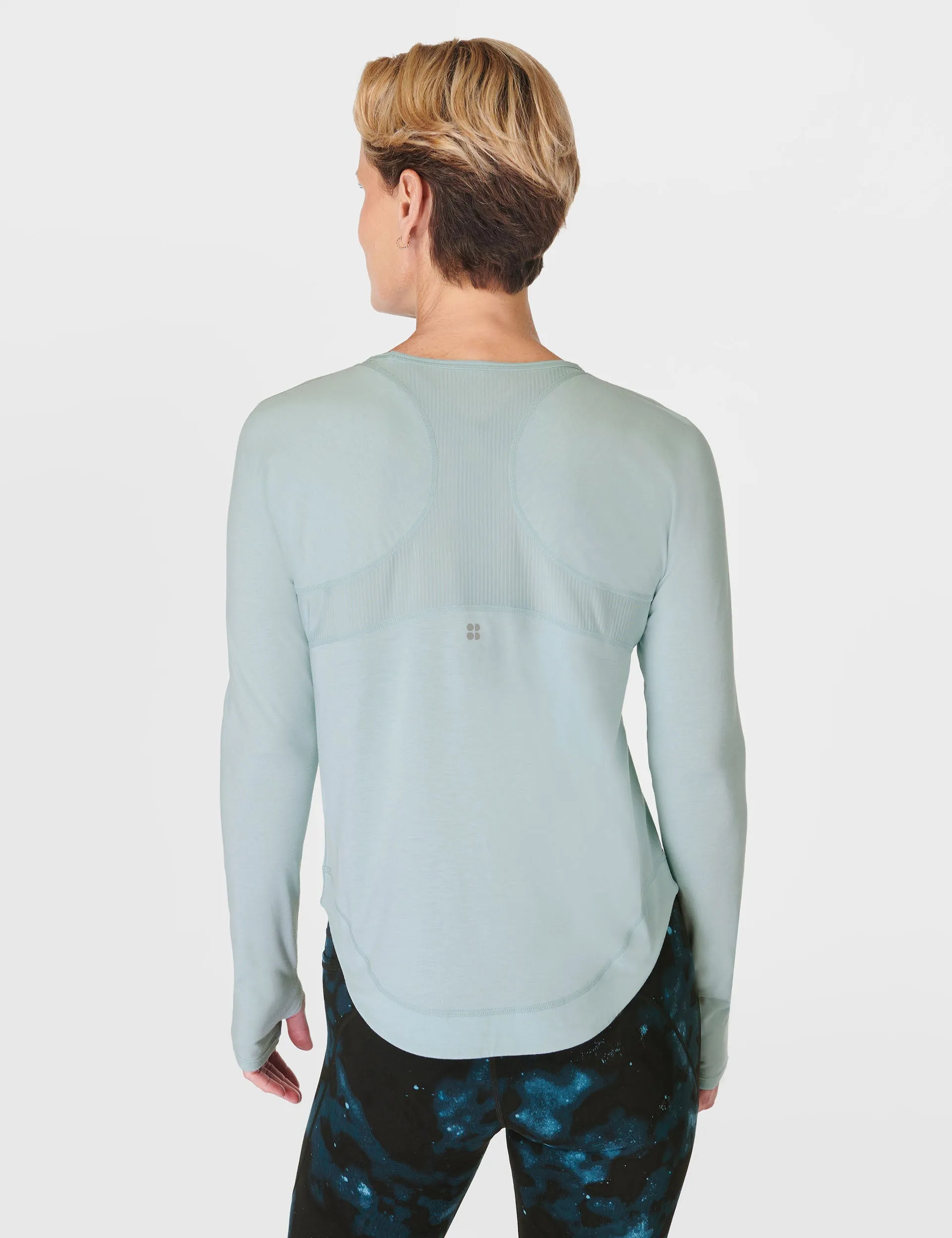 Breathe Easy Running Long Sleeve Top - Muted Teal Blue