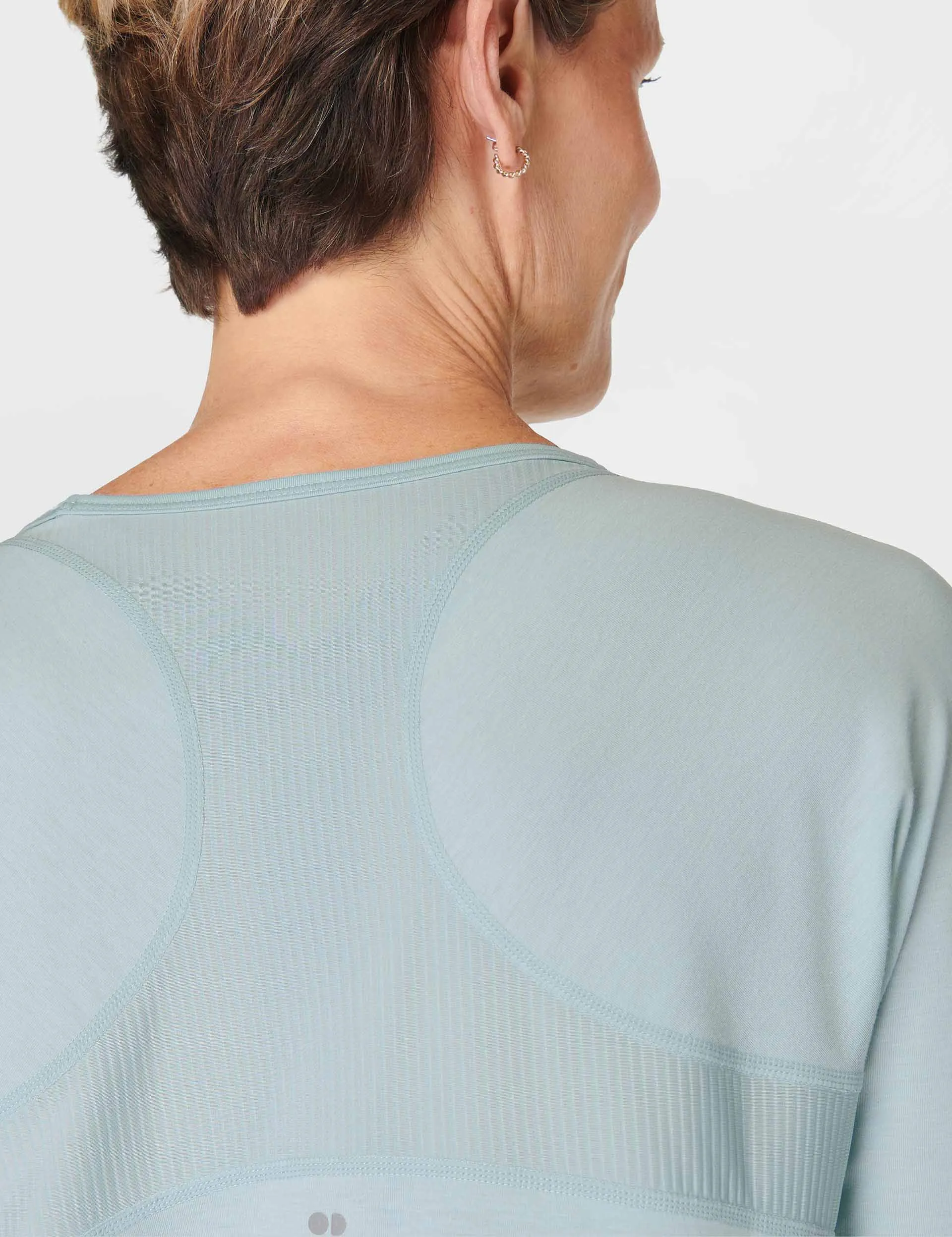 Breathe Easy Running Long Sleeve Top - Muted Teal Blue