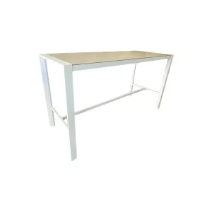 Bremen Ceramic Top Outdoor Bar Table - White