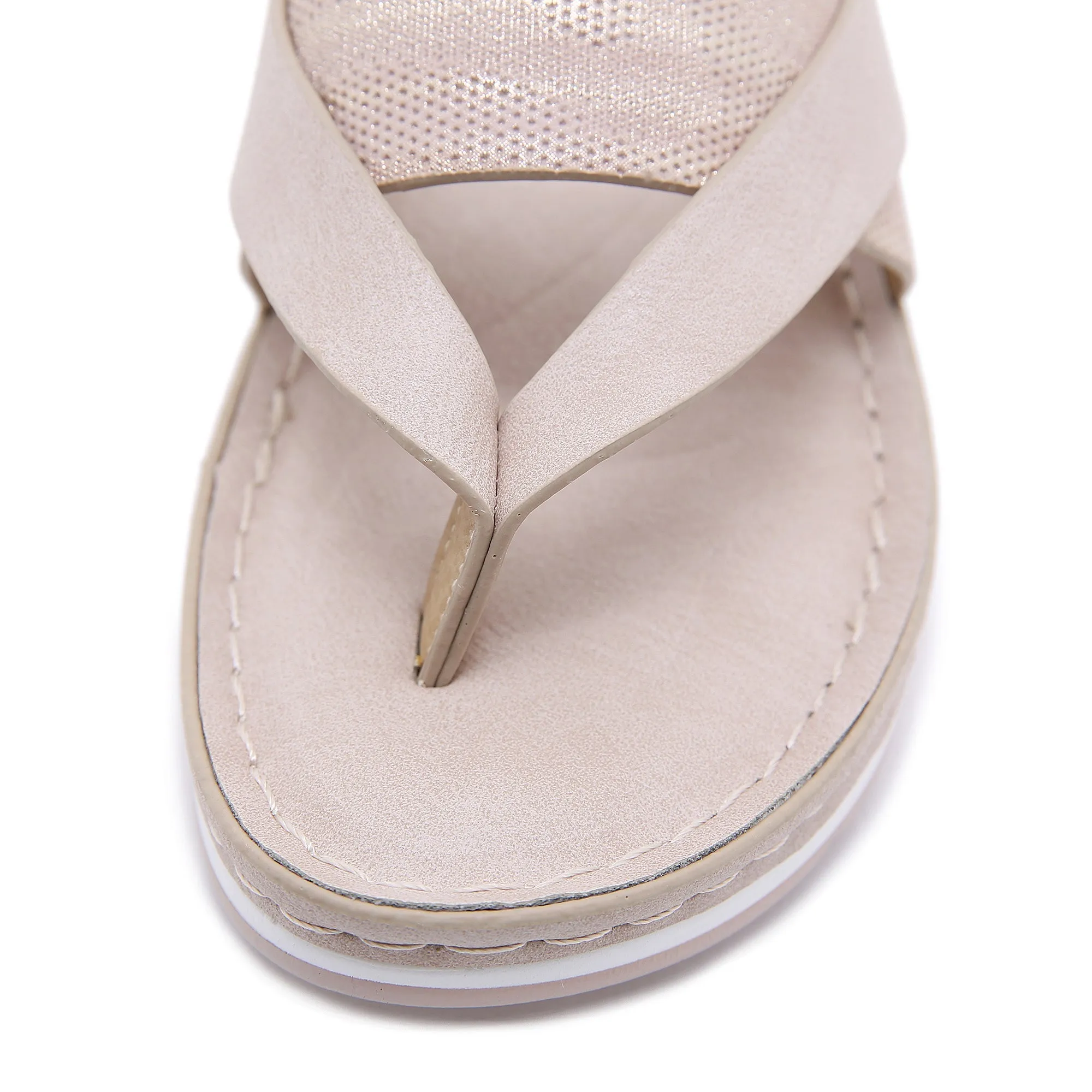 Brinkley Relief T-Strap Flip Flop - Nude