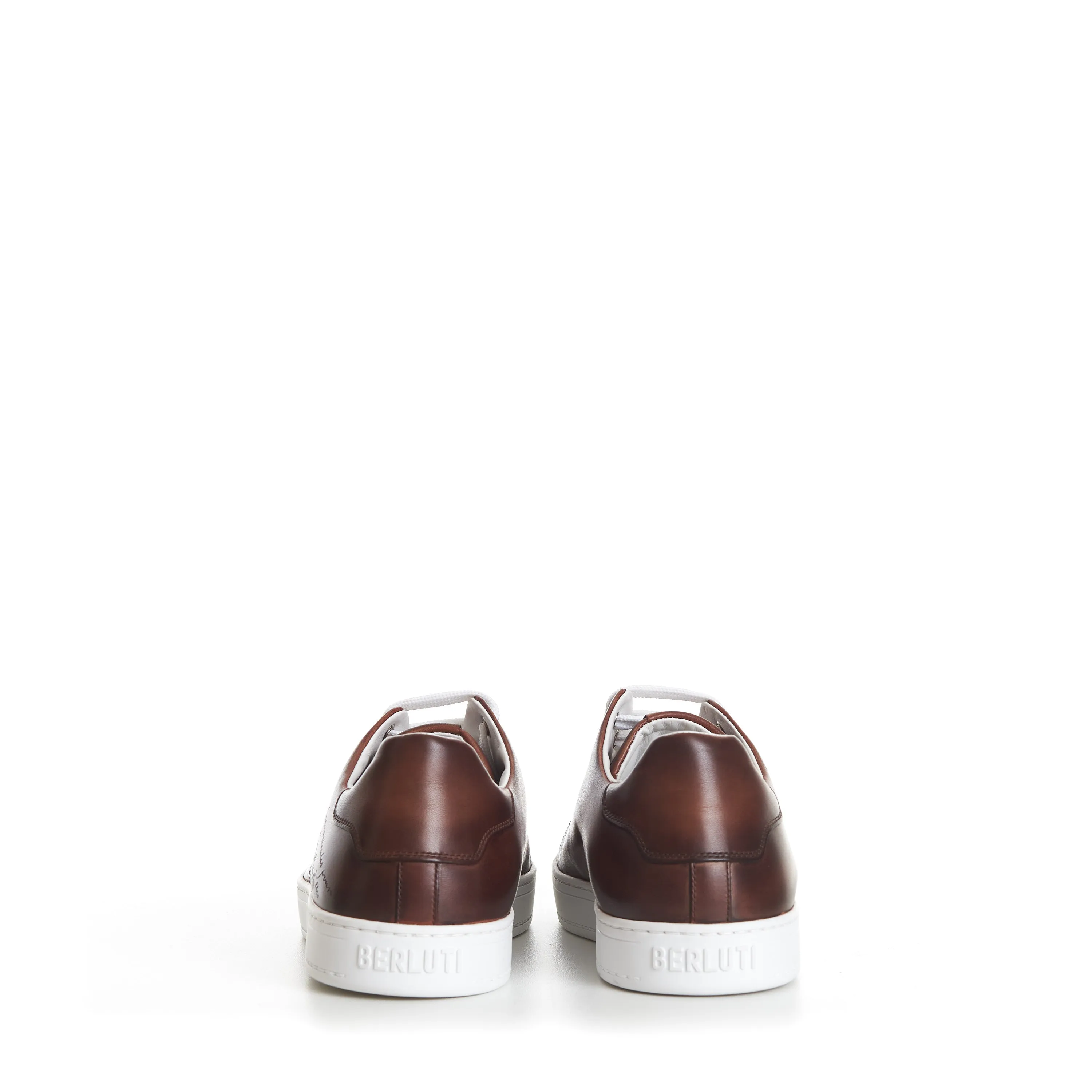 Brown Playtime Patina Scritto Leather Low Top Sneaker