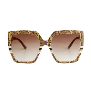 Brown Snake Square Sunglasses