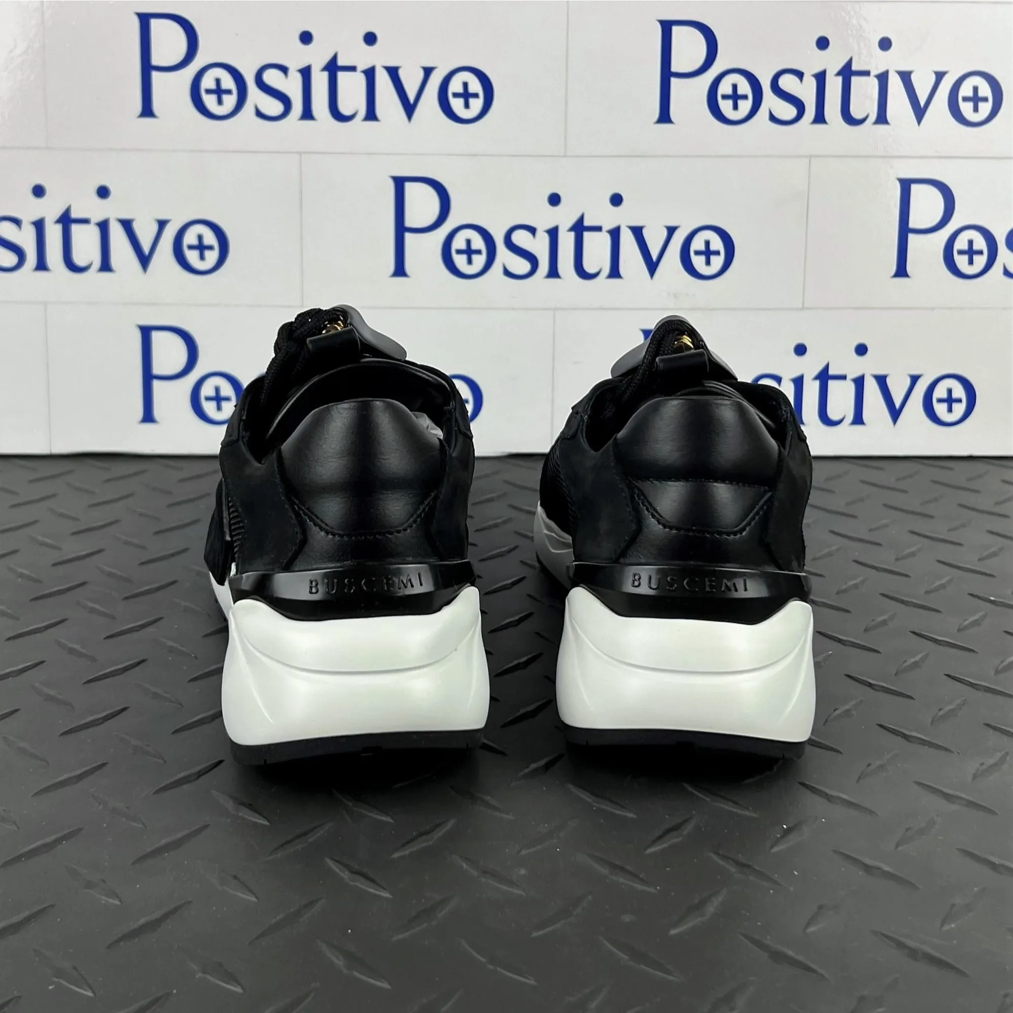 Buscemi Womens Run 2 Black Suede Sneakers SAMPLE