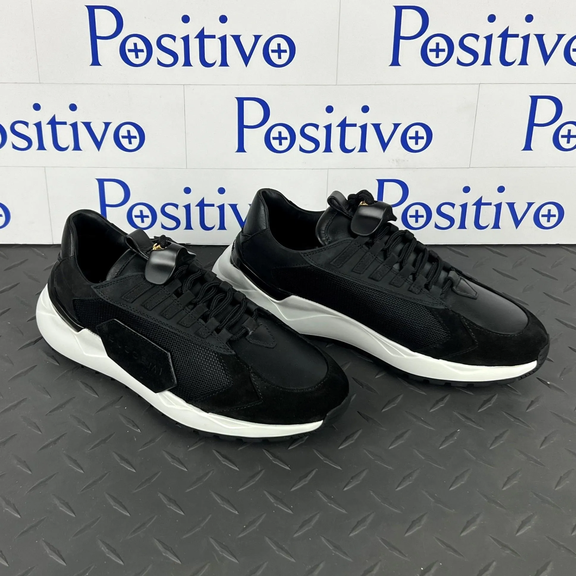 Buscemi Womens Run 2 Black Suede Sneakers SAMPLE