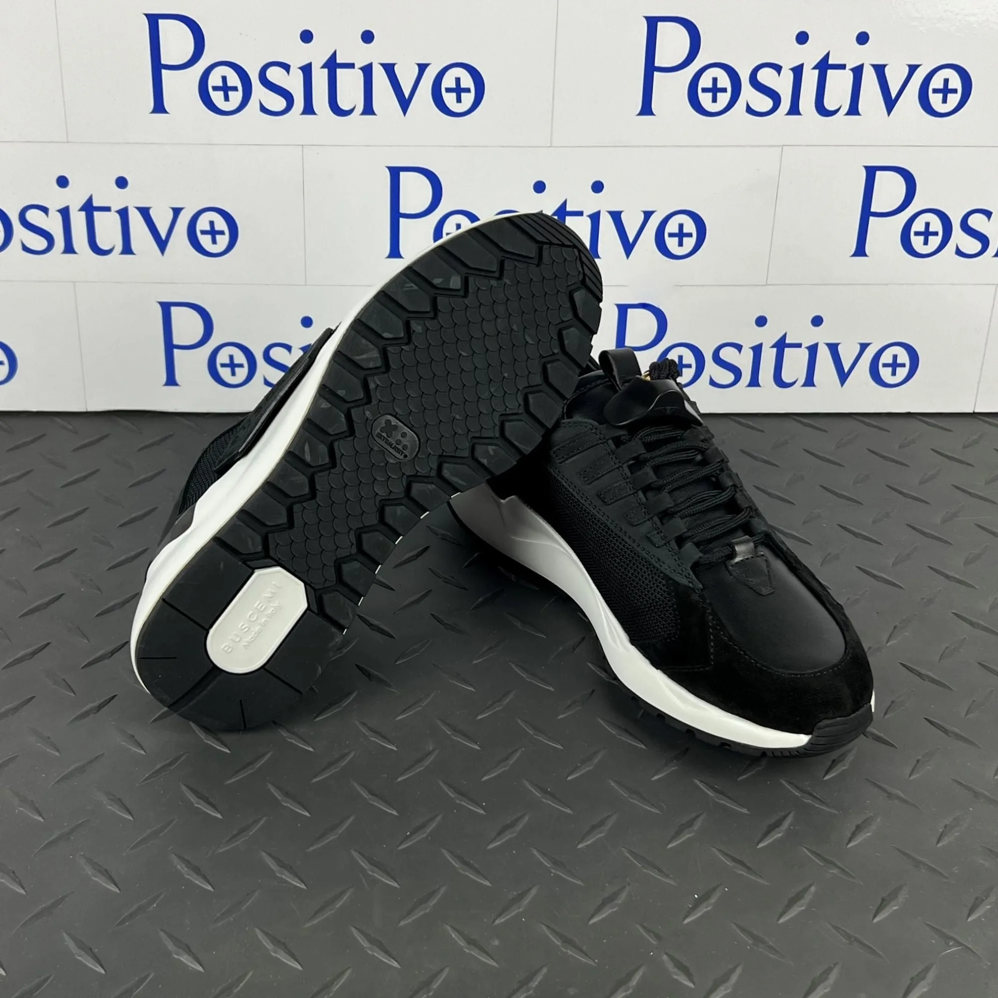 Buscemi Womens Run 2 Black Suede Sneakers SAMPLE