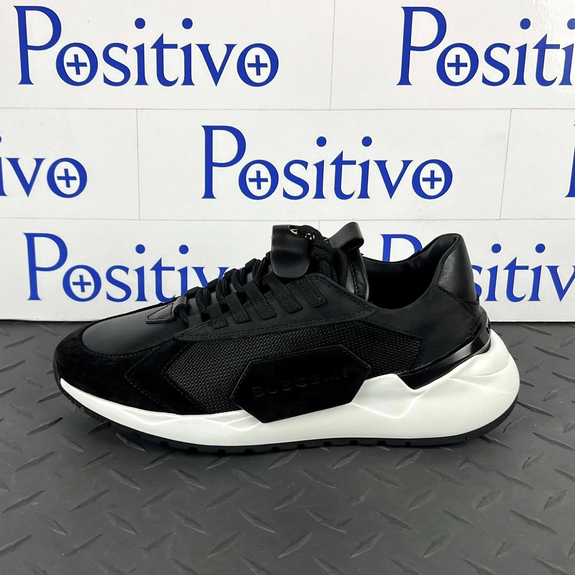 Buscemi Womens Run 2 Black Suede Sneakers SAMPLE