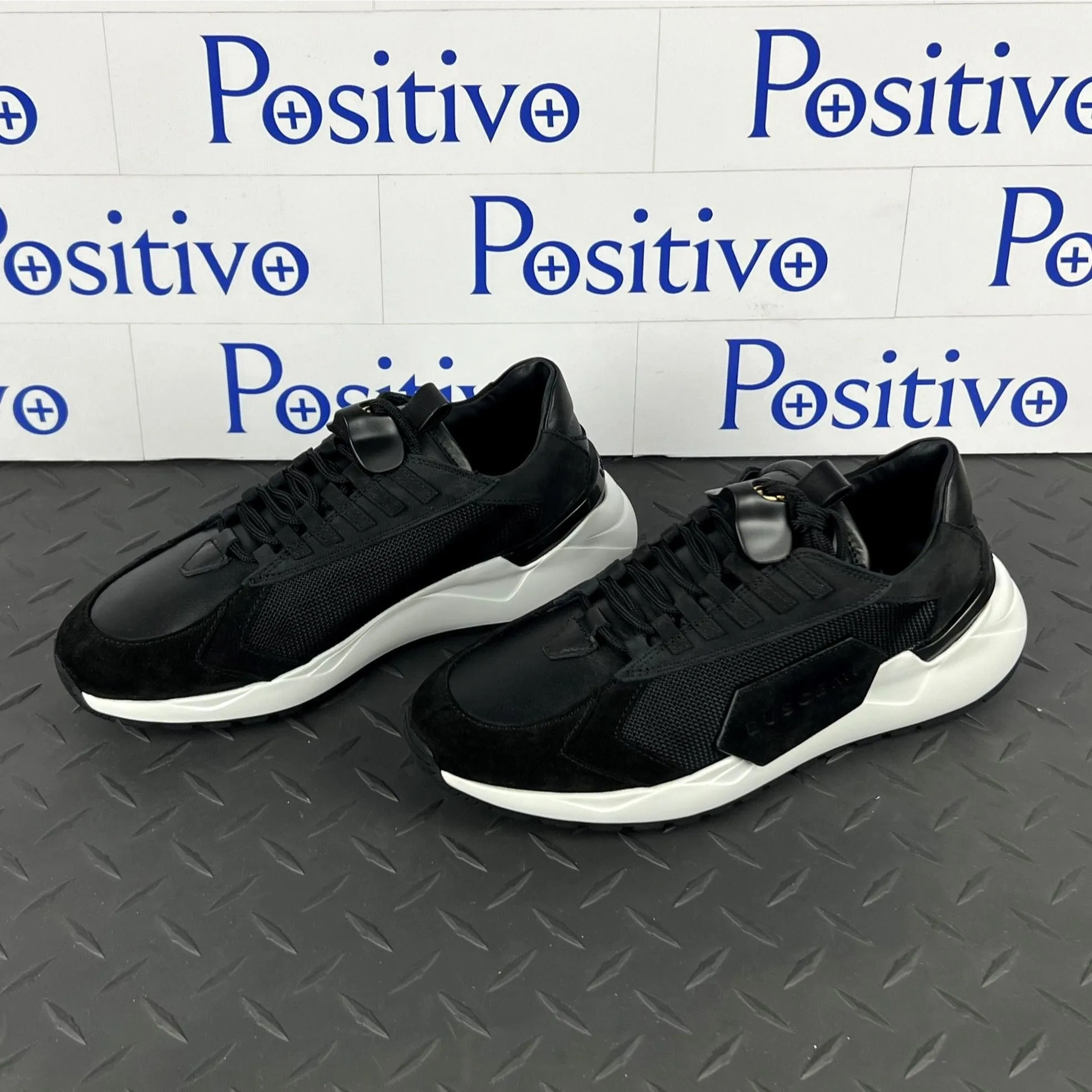 Buscemi Womens Run 2 Black Suede Sneakers SAMPLE