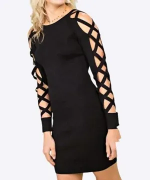 Caged Sleeve Bodycon Dress