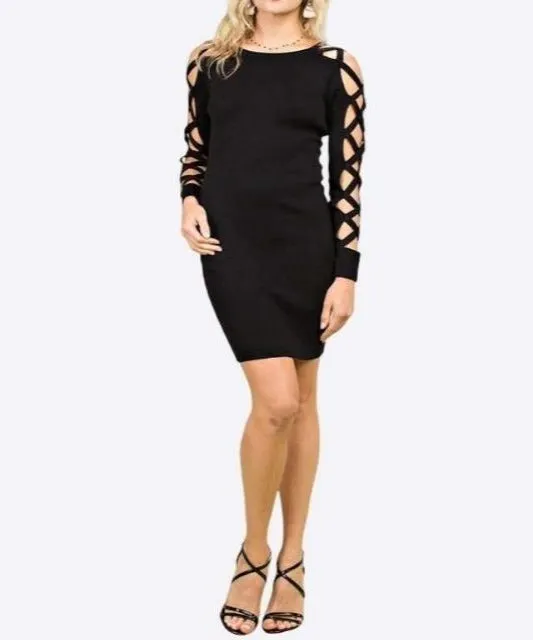 Caged Sleeve Bodycon Dress
