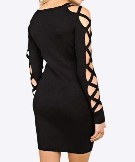 Caged Sleeve Bodycon Dress