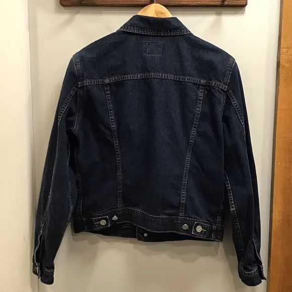 Calvin Klein Trucker Jacket Dark Wash Jean Jacket Denim Coat Med